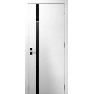 Usa interior, Milano Trend White BG CITY White Silk Matt, lemn & mdf, 60x200cm, alb mat, reversibila, KDoors