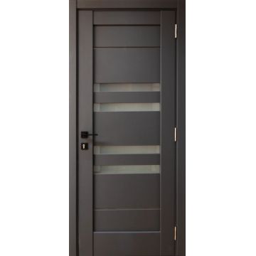 Usa interior, Rino 06 G Graphite Silk Matt, lemn & mdf, 70x200cm, antracit mat, reversibila, KDoors