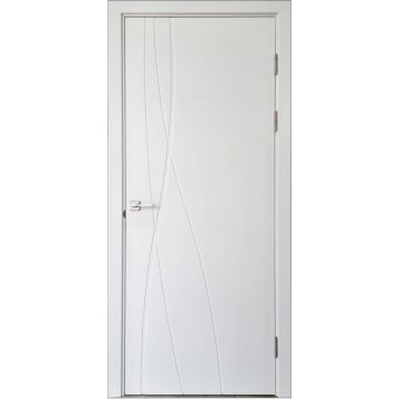 Usa interior, T05, lemn & mdf, 60x200cm, alb mat, reversibila, Doors