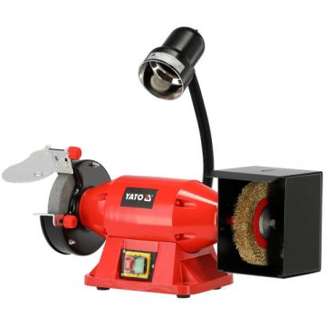Yato  YT-822107 - Polizor de banc combinat cu fir 520 W 150 mm - mm