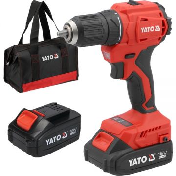 Yato  YT-8277905 - Masina de gaurit si insurubat cu 2 acumulatori Li-Ion 18 V 2 Ah 45 Nm geanta textila