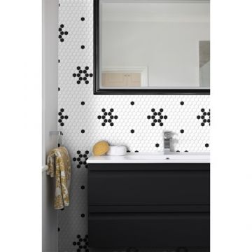 Mozaic Mini HEXAGON B&W Snow - Dunin, 30x26cm