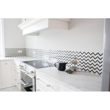 Mozaic Pure White CHEVRON mix - Dunin, 31x30,5cm