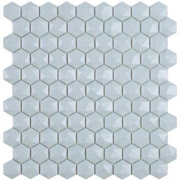 Mozaic Vidrepur Nordic Hexagonal 35x35mm, pe plasa - Dimensiune 35 mm