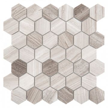 Mozaic Woodstone GREY Hexagon 48 - Dunin, 29,8x30,2cm