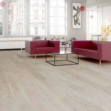 Parchet triplu stratificat Barlinek Stejar Bianco Grande Pure Line