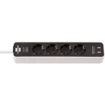Prelungitor Ecolor 4 Prize 2 Porturi USB Cablu 1.5M Negru