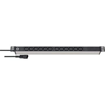 Priza Multipla Alu-Line 19  12-way, power strip (black/silver, 1U, IEC connector)