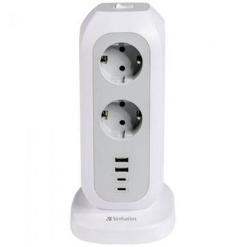 Turn Alimentare Cu Priza Multipla Eupt-01 2 x USB-C 2 x USB-A Alb