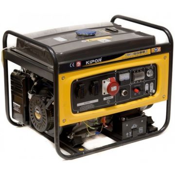 Generator Curent Electric Kipor KGE 6500 E, 2.2 kVA, Monofazat 230 V (Benzina) , AVR