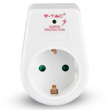 Adaptor priza cu protectie la supratensiune 8809 16A 3680W max Alb