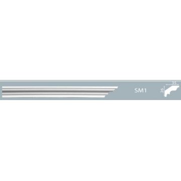Cornisa decorativa din polistiren dens extrudat SM1 - 2.6x3.5x200 cm