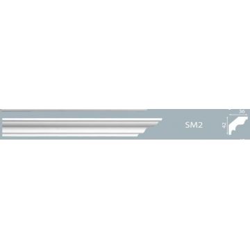 Cornisa decorativa din polistiren dens extrudat SM2 - 4.2x3.6x200 cm