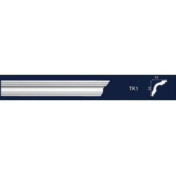 Cornisa decorativa din polistiren dens extrudat TK1 - 3.2x3.2x200 cm