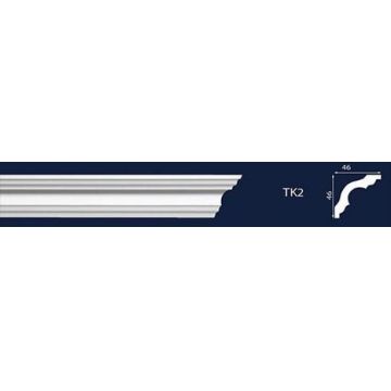 Cornisa decorativa din polistiren dens extrudat TK2 - 4.6x4.6x200 cm