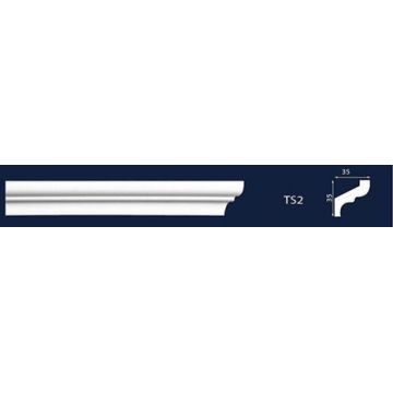 Cornisa decorativa din polistiren dens extrudat TS2 - 3.5x3.5x200 cm