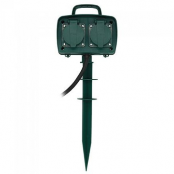 Prelungitor de exterior  cu tarus 8810 4 prize 16A max Verde