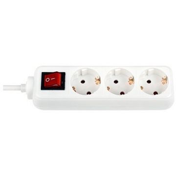 Prelungitor Selly 3842045  3 prize 5m  intrerupator  230 V Alb