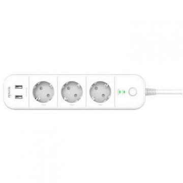 Prelungitor Smart Wi-Fi Power 3 Prize 2x USB Alb