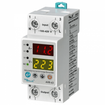 Releu de protectie la tensiune si curent, 0-450V, 63A
