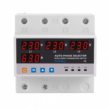 Releu trifazat de protectie cu comutare de faza, 100A, TAXNELE TXAPS3-100A