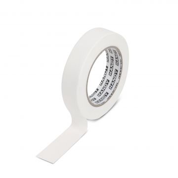 Banda de mascare - cu adeziv pe baza de solvent - 50 m x 19 mm - alba