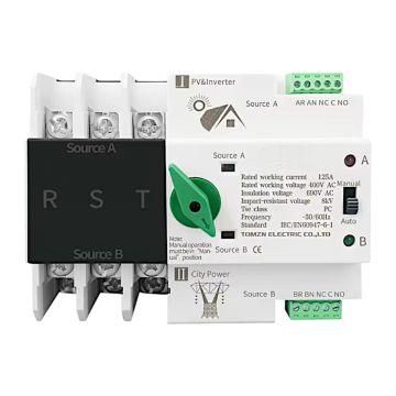 Comutator ATS pentru panouri fotovoltaice, 125A - TAXNELE TXATS-125APV-3P