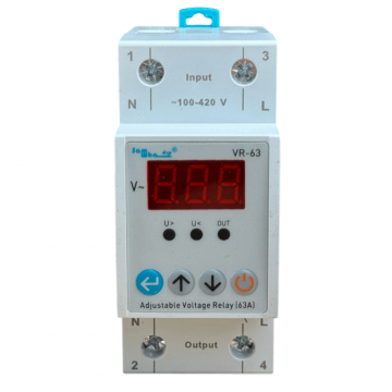 Releu de protectie la tensiune si curent, ajustabil, 0-450V, VR-63