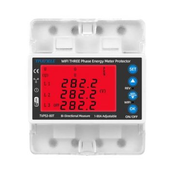 Releu trifazat smart de protectie 380V 80A WiFi Tuya - Taxnele TVPS3-80T