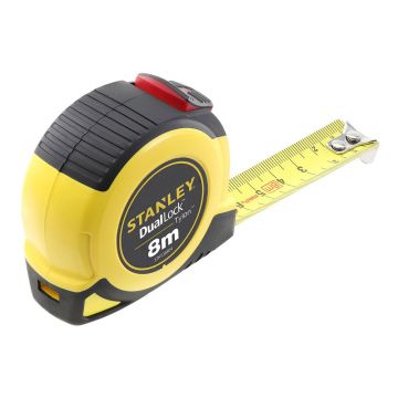 Ruleta DualLock Stanley STHT36804-0, 8 m x 25 mm, dubla blocare, sistem metric, clasa II, blister