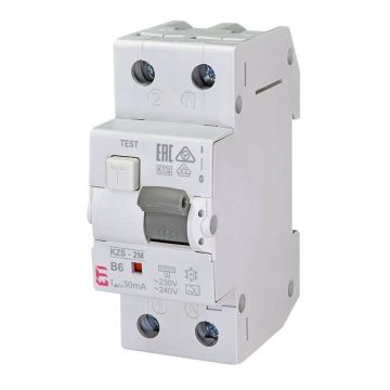 Siguranta automata cu protectie diferentiala RCBO KZS-2M A B6 0.03 ETI 002173201