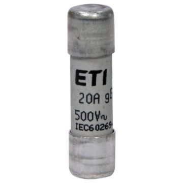 Siguranta fuzibila cilindrica CH10x38 gG 20A 500V - ETI 002651020