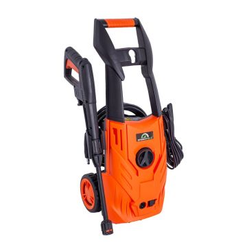 Aparat de spalat cu apa rece sub presiune Greenfield, G-S390-1400R, 1400 W, 110 bar, 390 l/h, roti pentru transport, kit spumare