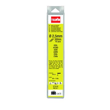 Set 10 electrozi bazici 2.5 mm Telwin 802621, E7018