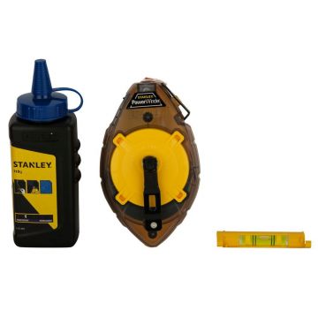 Set sfoara de trasat PowerWinder® Stanley 0-47-465, 30 m + 115 g creta albastra