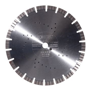 Disc diamantat Zonetec ZA241STB350172225, pentru beton armat, taiere segmentata, 350x25.4x17 mm