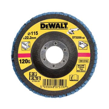 Disc lamelar Dewalt DT3258, 115X22.23 mm, granulatie 120