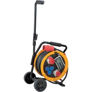 Rola cablu prelungitor pe sasiu Brennenstuhl 1319200010, 30 m, cu stecher CEE 400 V, 2 prize CEE 400 V si 3 prize 230 V, IP44