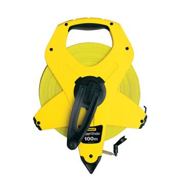 Ruleta PowerWinder Stanley 2-34-777, banda fibra de sticla, 100 m x 12.7 mm, sistem metric, clasa II