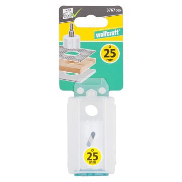 Carota bimetal Wolfcraft 3767000, diametru D 25 mm, adancime de taiere 40 mm, filet 1/2