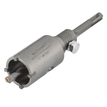 Carota cu burghiu centrare SDS Plus Wolfcraft 5480000, D 40 mm, lungime activa 46 mm