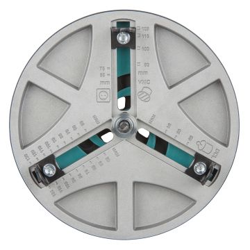 Carota de taiere reglabila Wolfcraft 5978000, dimensiune reglabila fara trepte, intre D45-130 mm adancime de taiere 30 mm, prindere triunghiulara