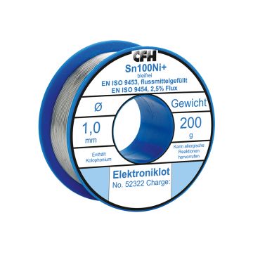 Cositor cu flux fara plumb CFH 52322, 200 g, 1 mm, EL 322, pentru electronica fina