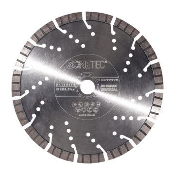 Disc diamantat Zonetec ZA241STU230131522 pentru beton armat, taiere segmentata, D 230x22.3 x13 mm