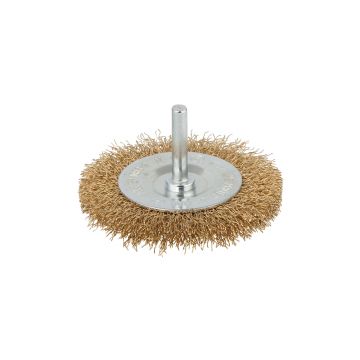 Perie de alama Wolfcraft 8475000, tip disc, D 75, grosimea sarmei 7 mm, tija rotunda D 6 mm