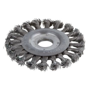 Perie impletita Wolfcraft 2148000, tip disc, D 115 mm, pentru polizoare unghiulare, alezaj 22.2 mm