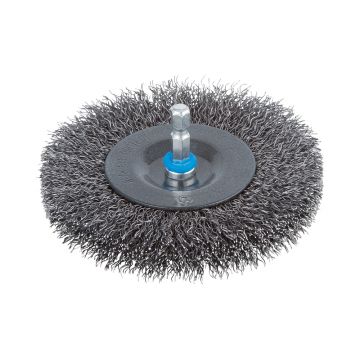 Perie tip disc fir ondulat Wolfcraft 2103000, D 100 mm, grosime sarma 16 mm, tija hexagonala 1/4