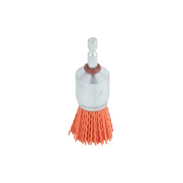 Perie Wolfcraft 1510000, tip pensula, D 25 mm, nylon rosu, tija hexagonala 1/4