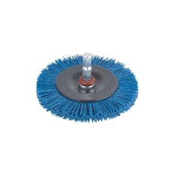 Perie Wolfcraft 2726000, tip disc, nylon albastru, D 75 mm, tija hexagonala 1/4