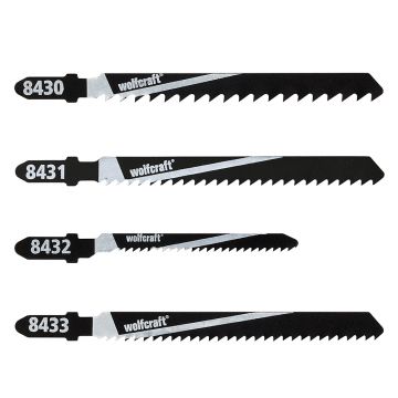 Set 10 panze pentru fierastrau pendular Wolfcraft 8430000, prindere in T, pentru lemn, adancimi de taiere 15 / 30 / 40 / 50 mm